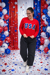 USA glitter and sequin embroidery design