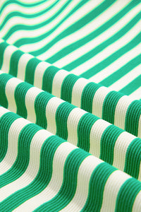 PRE ORDER - Stripe Flutter Sleeve Contrast Collar Mini Dress