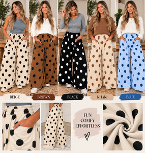 Pre Order - Polka Dot Wide Leg Pants