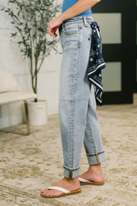 Alex Mid Rise Boyfriend Jean with Bandana Loop