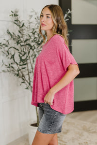 Basically Flowing Dolman Sleeve Top in Hot Pink