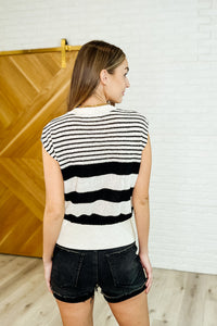 Chic and Sweet Striped Knit Top