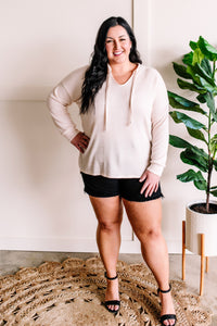 Quilted Drawstring Top In Soft Natural Ivory - ESB
