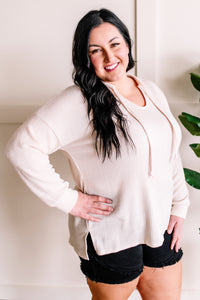 Quilted Drawstring Top In Soft Natural Ivory - ESB
