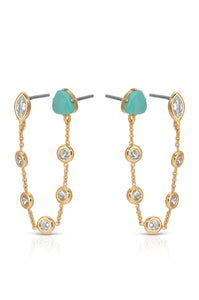 Double Piercing Turquoise Earrings