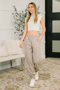 Every Second, Every Hour Jogger Bottoms in Ash Mocha