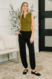 Every Second, Every Hour Jogger Bottoms in Black