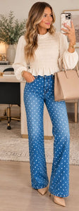 Pre Order - Blue Polka Dot Jeans