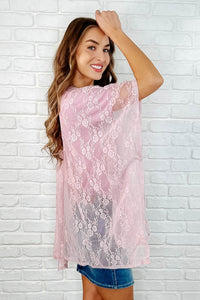 Good Days Ahead Lace Kimono In Mauve