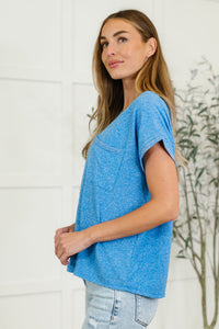 Heathered Harmony Basic Tee in Ocean Blue