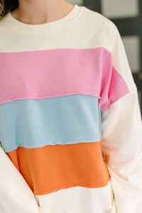 Humor Me Color Block Relaxed Pullover