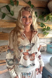 PREORDER- CAMO & BUTTERFLIES EASY DOES IT PULLOVER
