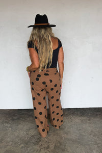 PREORDER- MOCHA DOT DENIM JEANS