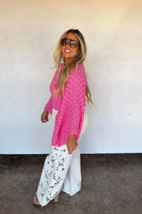 LIMITED TIME RELEASE- SUMMER FLORAL CHARM WIDE LEG JEAN