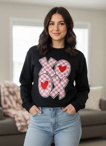 XOXO Silver Sequin Patch Sweatshirt