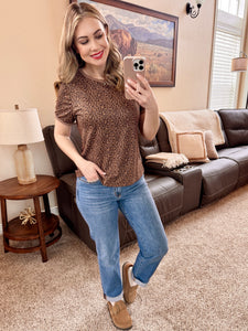 Leopard Print Crewneck Top