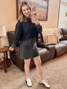 Corded Skort in Black