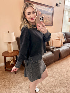 Corded Skort in Black