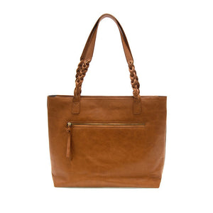 Joy Susan Alex Braided Handle Tote in Tan