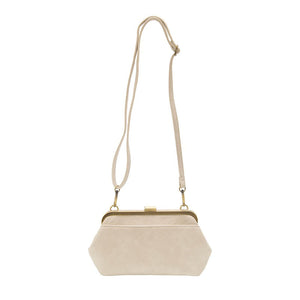 Joy Susan Vivie Frame Lock Convertible Crossbody/Wristlet in Eggshell