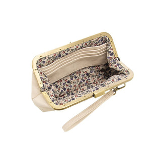 Joy Susan Vivie Frame Lock Convertible Crossbody/Wristlet in Eggshell
