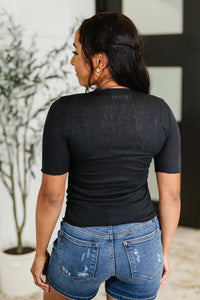 Knit Pick Basic Tee in Black
