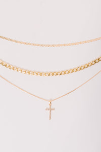 Layered Faith Necklace in Gold