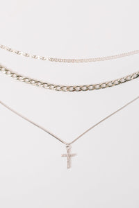 Layered Faith Necklace in Silver