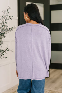 Mellow Mood Heathered Pullover in Lavender