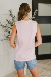 New Normal Pleat Detail Sleeveless Top in Pink