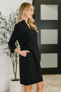 Portfolio Quarter Sleeve Dress in Black