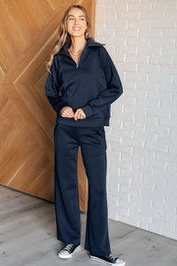 Resort Travel Wide Leg Crop Pant in Navy