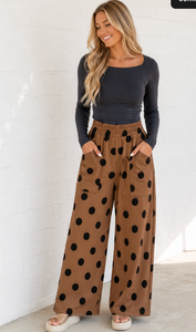 Pre Order - Polka Dot Wide Leg Pants