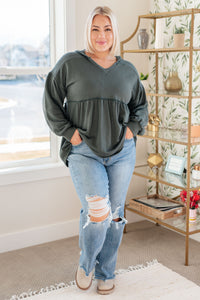 She's Not Wrong Hooded V-Neck Pullover - SALE