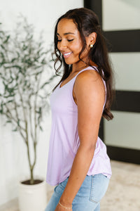 Simpler Times Basic V-Neck Tank in Lavender