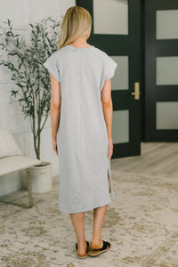 Sweet Like That Casual Dress in Heather Grey