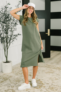 Sweet Like That Casual Dress in Light Olive