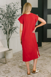 Sweet Like That Casual Dress in Ruby