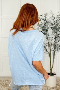 The Layback Relaxed Basic Tee in Light Blue