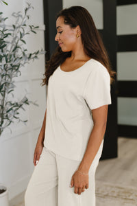 Thyme Boxy Tee in Cream