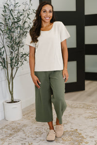 Thyme Boxy Tee in Cream