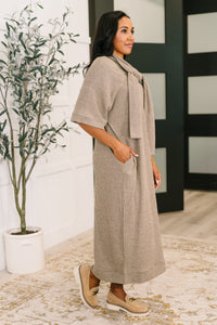 Travel Envy Ribbed Knit Dress in Light Coco