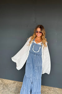 PREORDER- BOHO & LACE DENIM OVERALLS