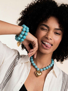 Luck and Love Turquoise Heart Necklace