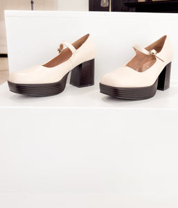 Matilda Platform Heel in Bone