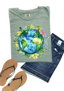 Earth Day Florals Comfort Colors T-Shirt