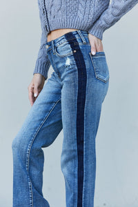 Judy Blue Two-Tone Raw Hem Slit Jeans