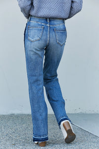 Judy Blue Two-Tone Raw Hem Slit Jeans