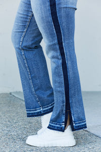Judy Blue Two-Tone Raw Hem Slit Jeans