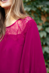Straight Laced Blouse In Berry esb